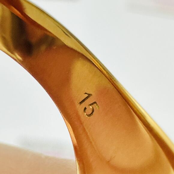 NIB Versace Ring Size IT 15/ US 7 Icon Medusa Head Greca Engraved Gold Tone - Picture 11 of 12